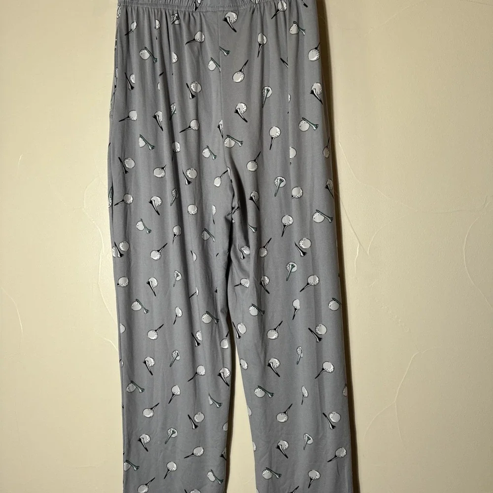 NWT PGA Tour Men's Pajama Pants Small Gray  Golf Balls‎ And Tees Sleepwear Soft